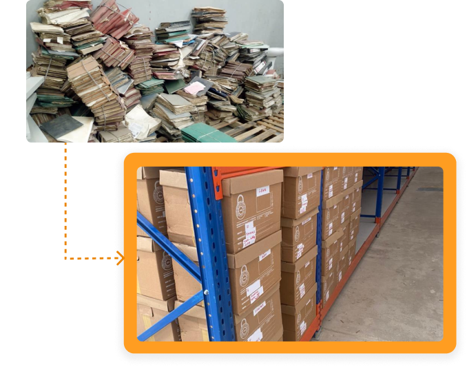 Warehouse archiving before and after image